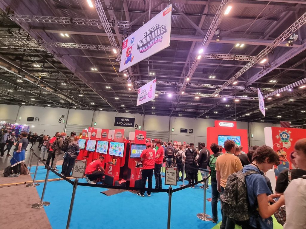 Super Mario Bros. Wonder demo booth at the EGX show in October 2023
