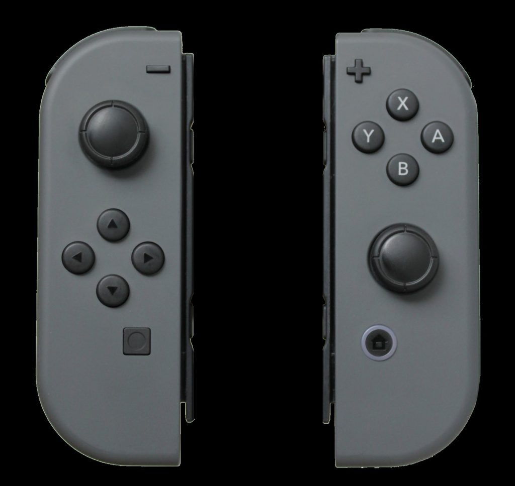 Original Nintendo Switch Joy-Con controllers in neon red and blue